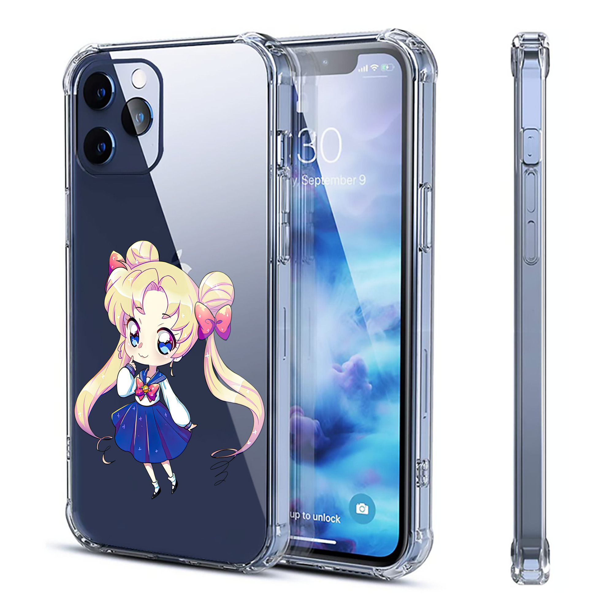 （画像用） 美少女戦士セーラームーン 月野 うさぎ つきの うさぎ Sailor Moon Tsukino Usagi 【iPhone 12シリーズ対応】透明スマホケース（クリアソフトケース）
